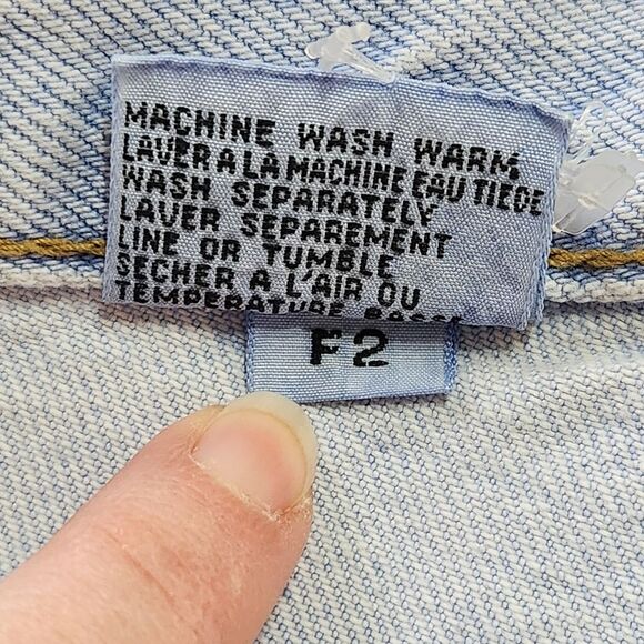 London London Vintage 90s Tapered Denim Jeans Rolled Cuff High Rise UK14/US 10 - Picture 6 of 10